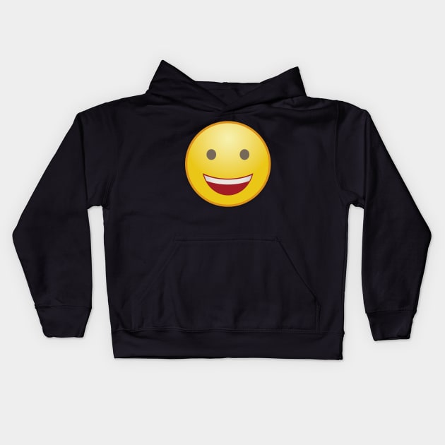 laughing smiley with open eyes Kids Hoodie by BK55